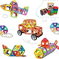 Los mejores  - Bloques de construcción de Bloques magnéticos de 64 Piezas Juegos educativos para niños- de Morcare Construction…